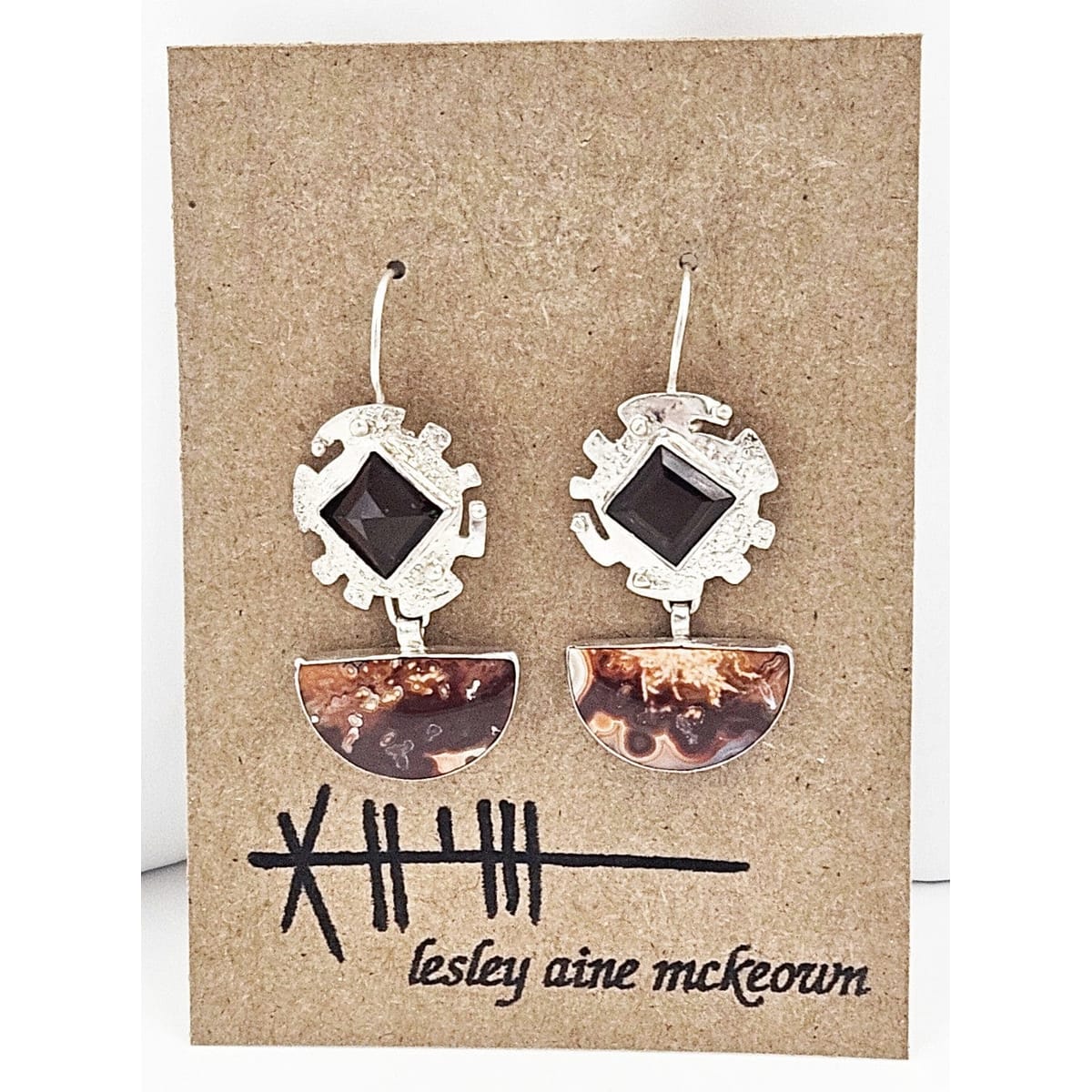 Lesley Aine McKeown Jewelry Designer Lesley Aine McKeown Sterling Modernist Earrings NOS