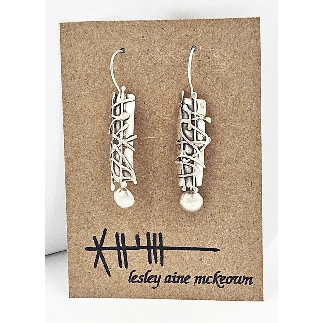 Lesley Aine McKeown Jewelry Designer Lesley Aine McKeown Sterling Modernist Earrings NOS