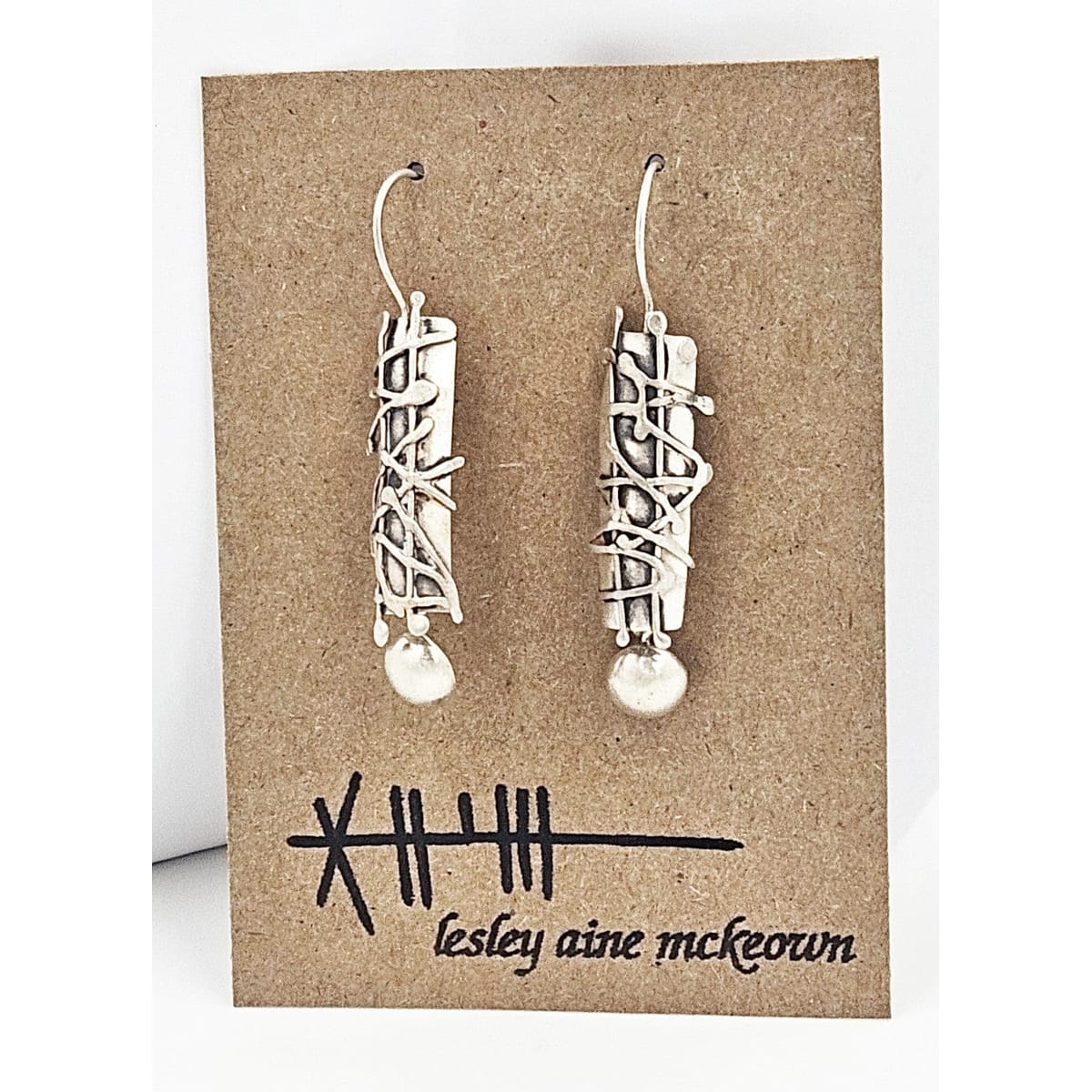 Lesley Aine McKeown Jewelry Designer Lesley Aine McKeown Sterling Modernist Earrings NOS