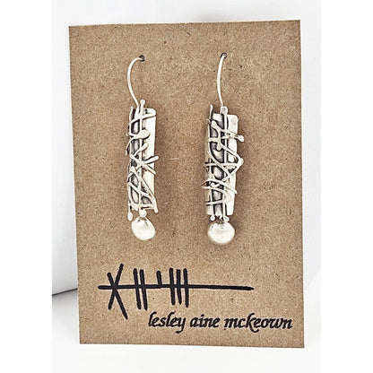 Lesley Aine McKeown Jewelry Designer Lesley Aine McKeown Sterling Modernist Earrings NOS