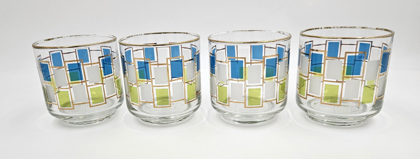 Libbey Barware Fantastic Libbey Glassware Nordic Pattern Hostess Set of 4 Glasses 1940/50's