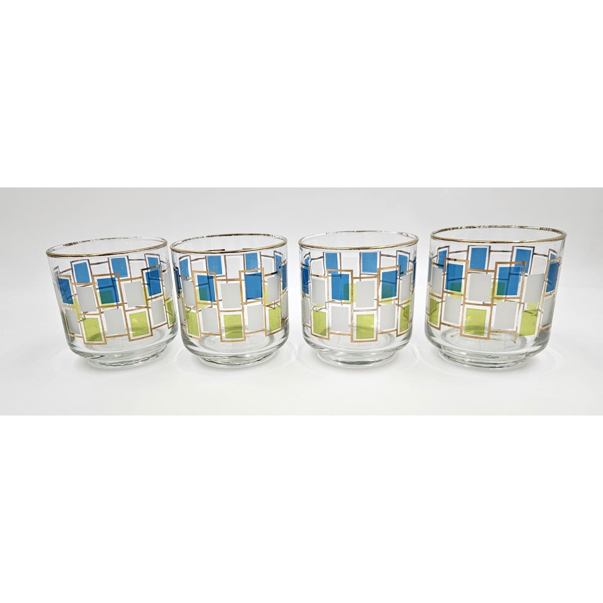 Libbey Barware Fantastic Libbey Glassware Nordic Pattern Hostess Set of 4 Glasses 1940/50&