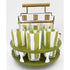 Libbey Barware MCM Libbey Green White Tantalus Carousel Bottle Glassware Set 1950/60s