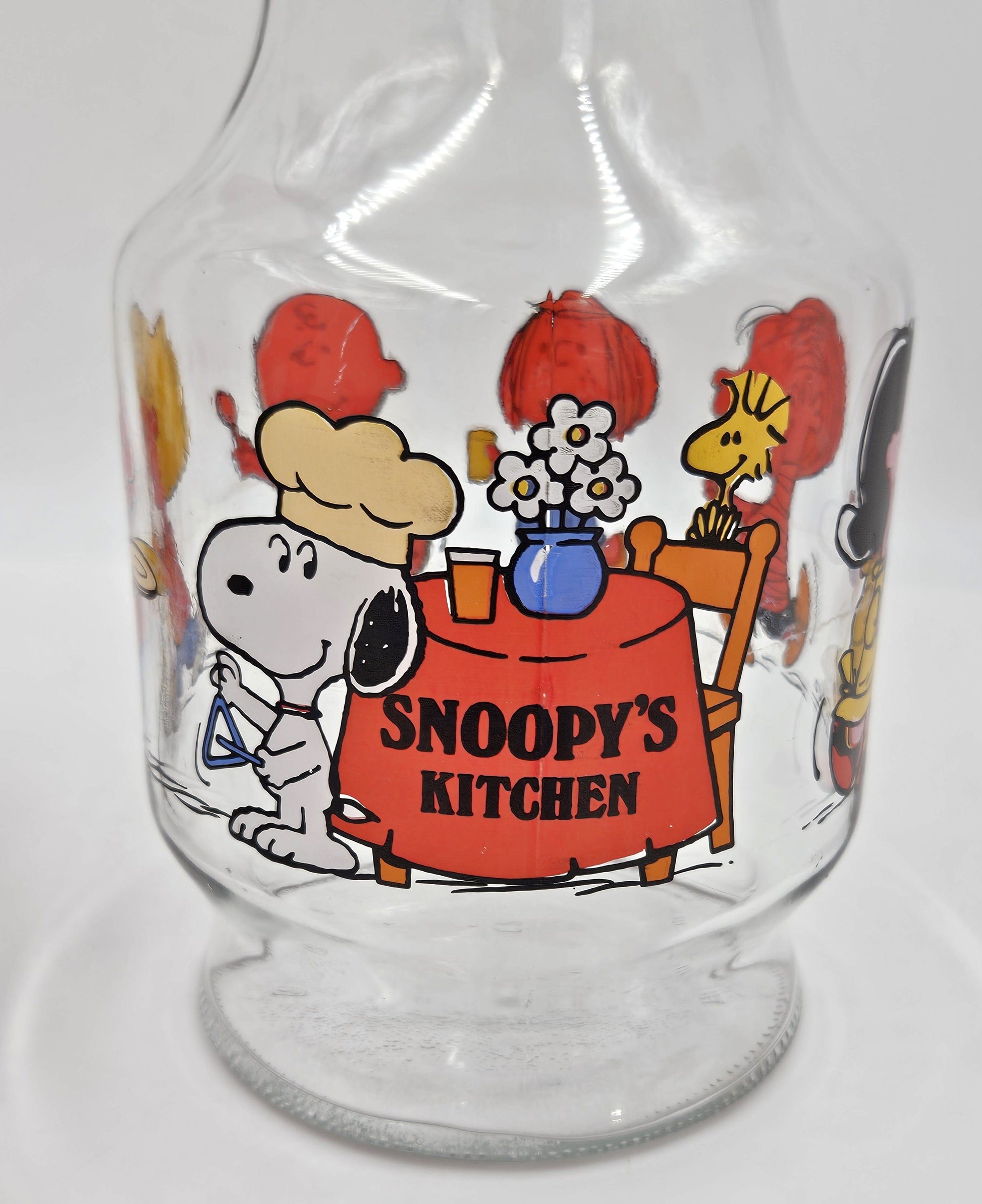 Libbey Barware UFS Charles Schultz Peanuts Snoopy's Kitchen Carafe Glassware Set 1965/66