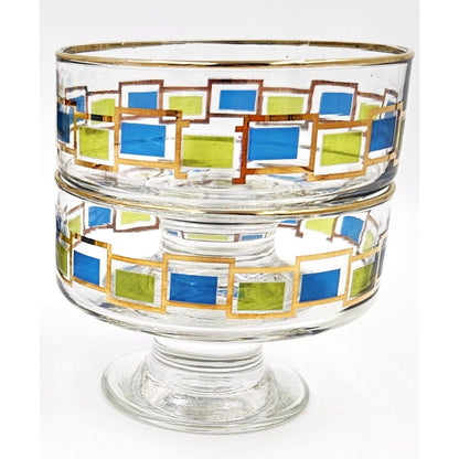 Libbey Serveware MCM Libbey Nordic Pattern Set/2 Footed Sherbet Bowls Barware Coupes 1950&
