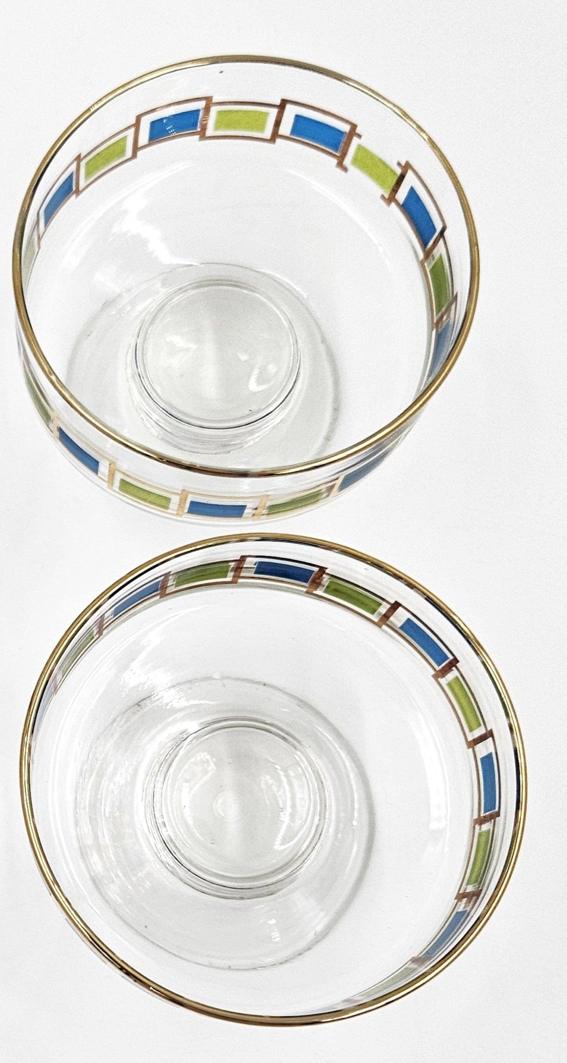 Libbey Serveware MCM Libbey Nordic Pattern Set/2 Footed Sherbet Bowls Barware Coupes 1950's