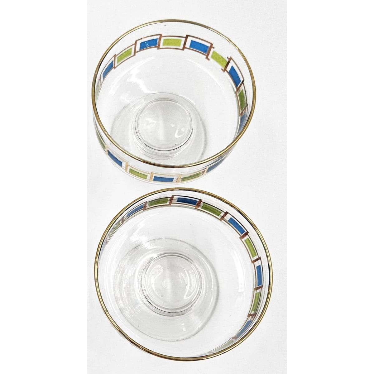 Libbey Serveware MCM Libbey Nordic Pattern Set/2 Footed Sherbet Bowls Barware Coupes 1950&
