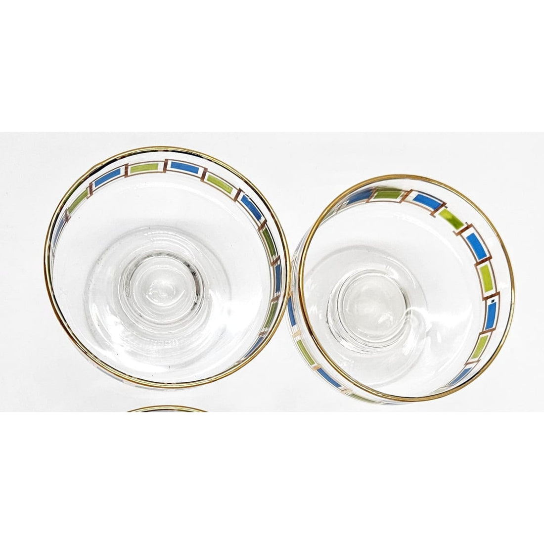 Libbey Serveware MCM Libbey Nordic Pattern Set/2 Footed Sherbet Bowls Barware Coupes 1950&