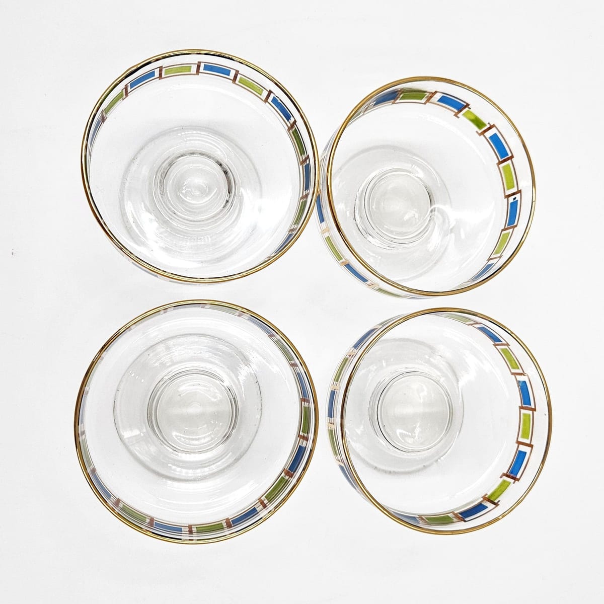 Libbey Serveware MCM Libbey Nordic Pattern Set 4 Footed Sherbet Bowls Barware Coupes 1950&