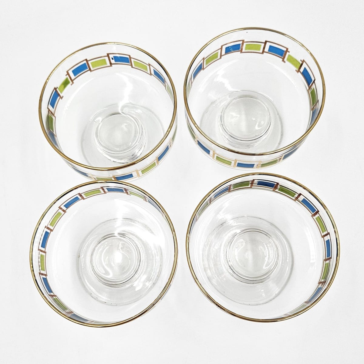 Libbey Serveware MCM Libbey Nordic Pattern Set 4 Footed Sherbet Bowls Barware Coupes 1950&