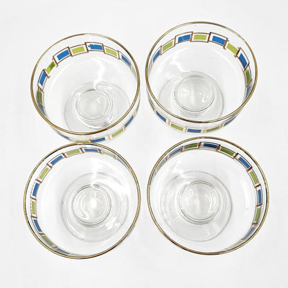 Libbey Serveware MCM Libbey Nordic Pattern Set 4 Footed Sherbet Bowls Barware Coupes 1950&