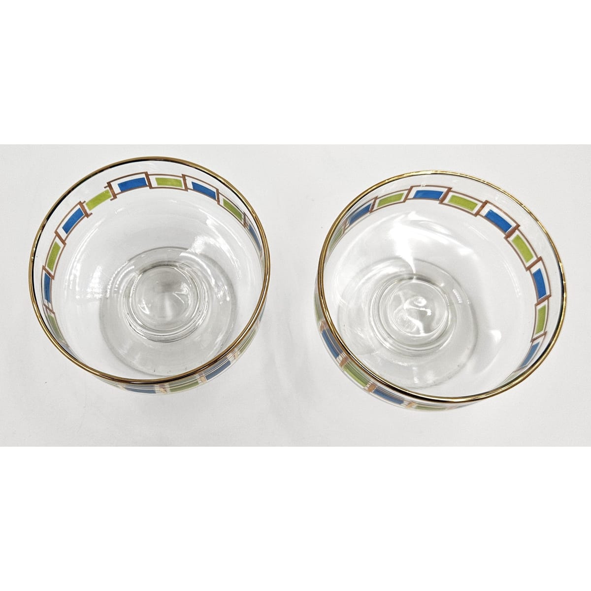 Libbey Serveware Mid Century Modern Libbey Set of 2 Footed Sherbet Dessert Bowls Circa 1960&