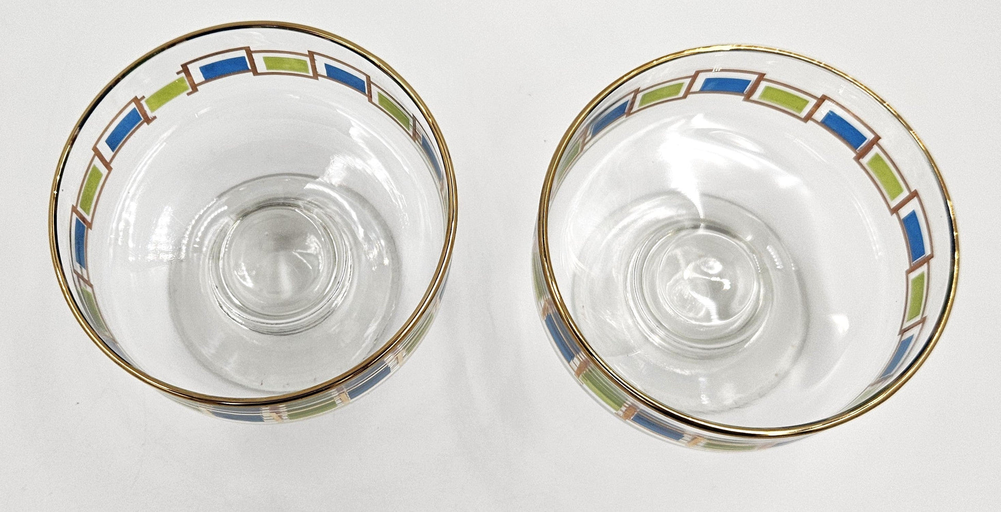 Libbey Serveware Mid Century Modern Libbey Set of 2 Footed Sherbet Dessert Bowls Circa 1960's