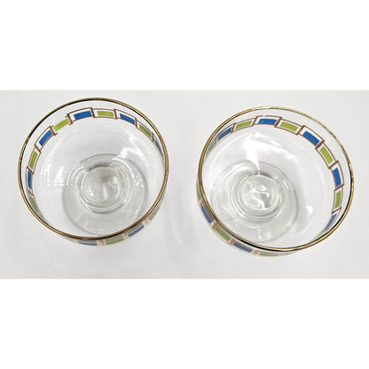 Libbey Serveware Mid Century Modern Libbey Set of 2 Footed Sherbet Dessert Bowls Circa 1960&