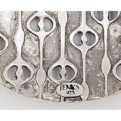 Lisa Jenks Jewelry Superb Artisan Lisa Jenks Sterling Silver Modernist Dangle Hoop Earrings