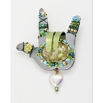 LizTech Jewelry Rare LizTech Retired Sign Language "I Love You" XL Brooch Pin  Circa 2004