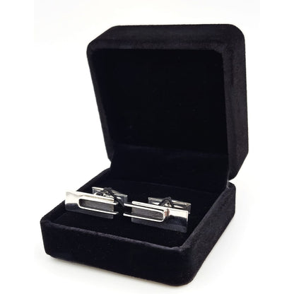 Lore Sterling Jewelry Rare Designer Lore Garrick Sterling Silver Modernist Cufflinks Circa 1950s
