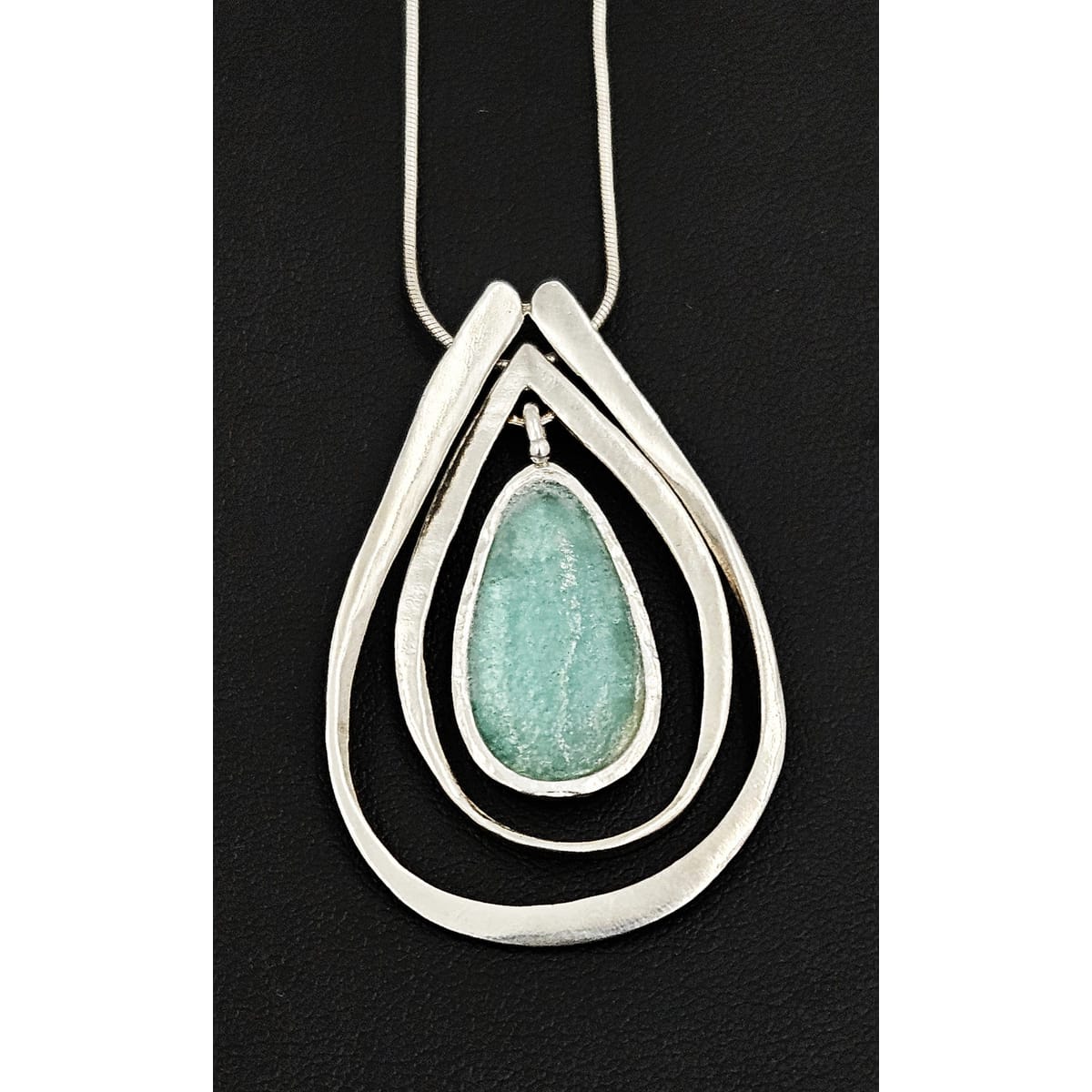 Luli Hammerstein Jewelry Luli Hammersztein Sterling Roman Glass Modernist Necklace 1980s