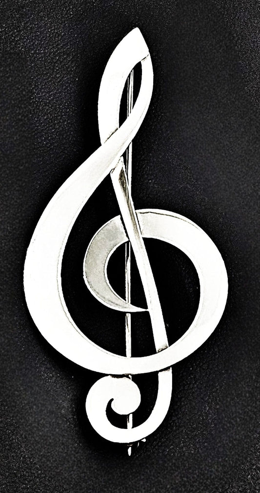 Madeline Turner Jewelry Rare Tiffany & Jensen Designer M. Turner Sterling Treble Clef Brooch C. 1950s