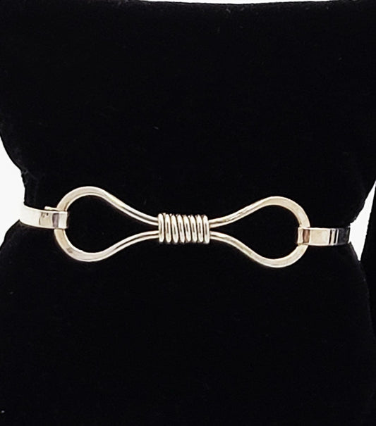 Masterson Sterling Jewelry Vintage Designer Masterson Modernist Country Style Sterling Bangle Bracelet
