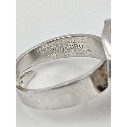 Matti J Hyvarinen - Sirokuru Jewelry Matti J Hyvärinen Sirokoru Finland Abstract Mod Sterling Silver Ring Circa