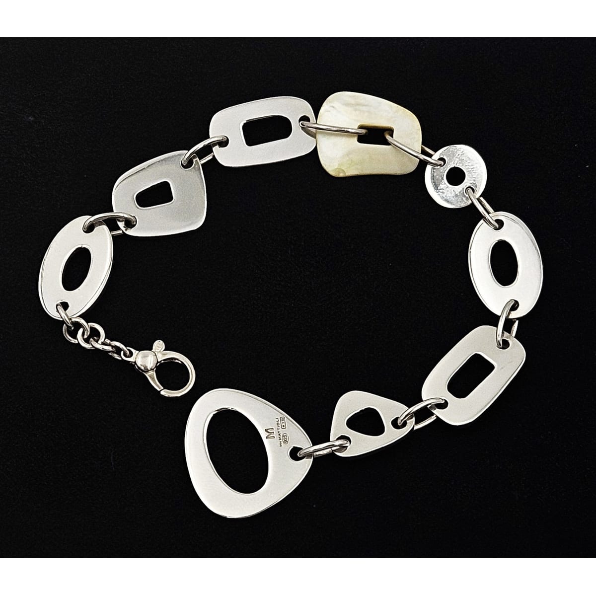 Mattioli Jewelry Mattioli Italy Sterling Artisan Signed Panel Link Bracelet