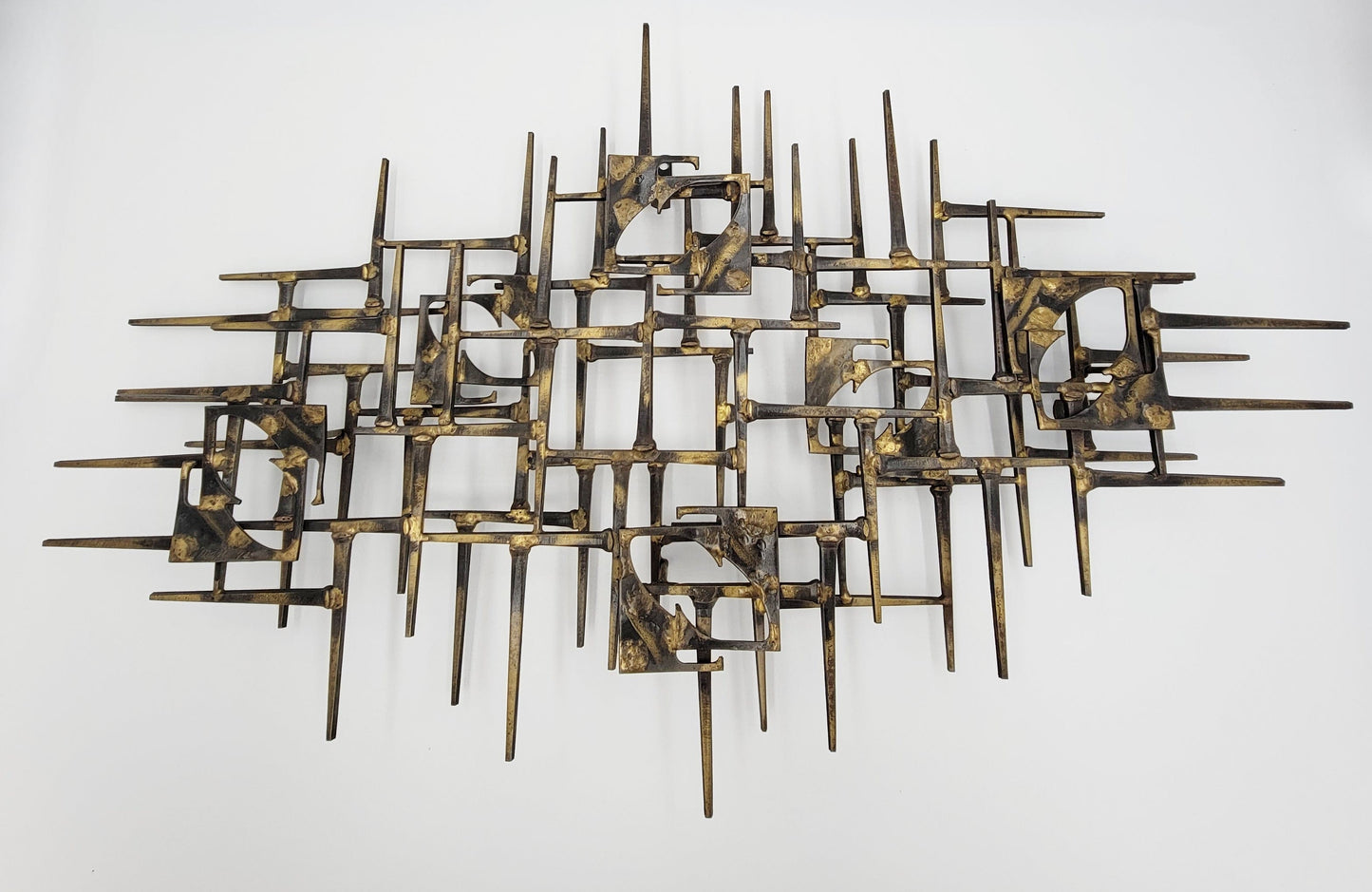 Maxwell Art Brutalist Steel Wall Sculpture Hand Signed/Dated