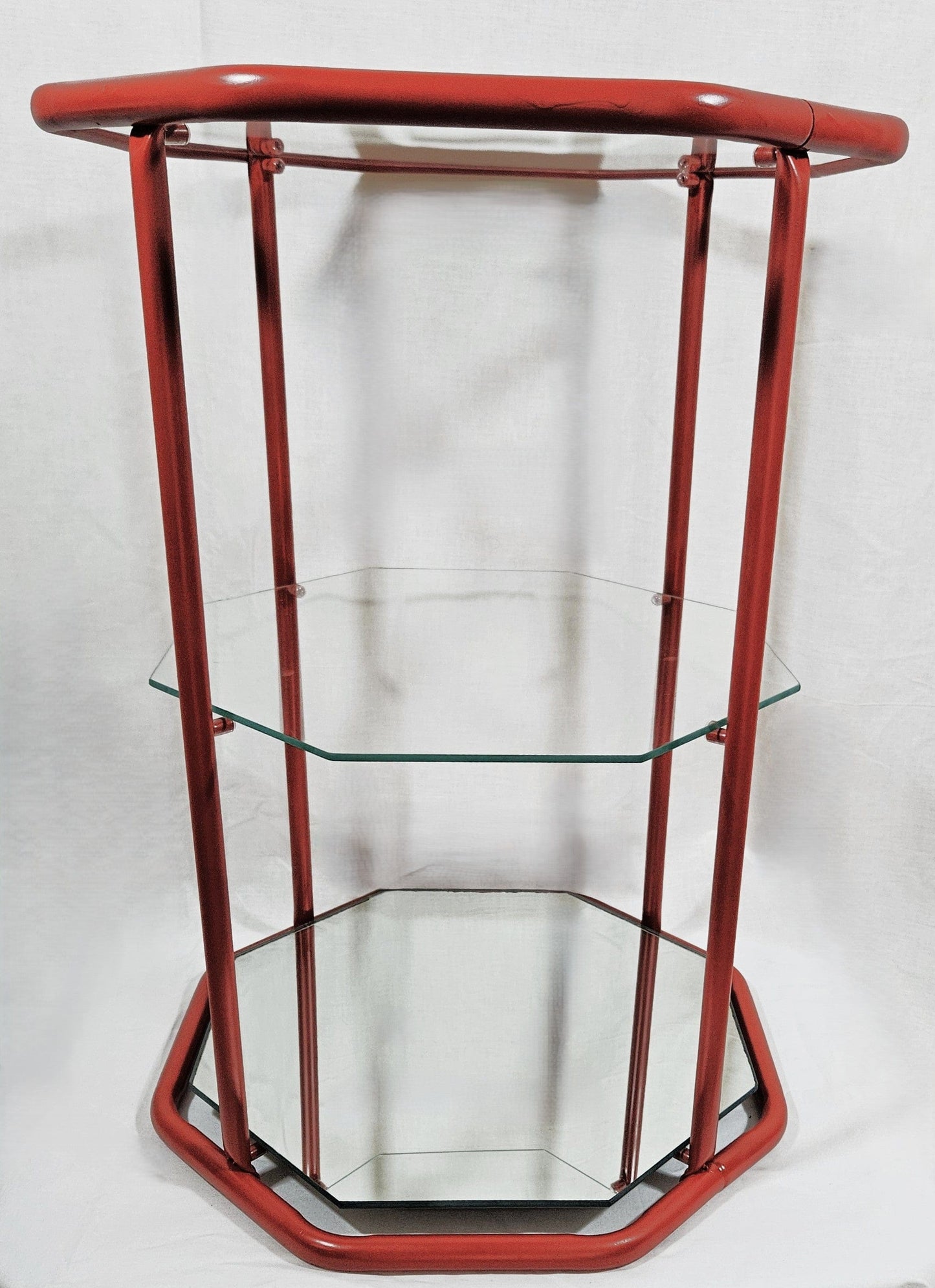 MCM Etagere Shelf Home Decor MCM Brass Glass Mirror 3 Tier Etagere