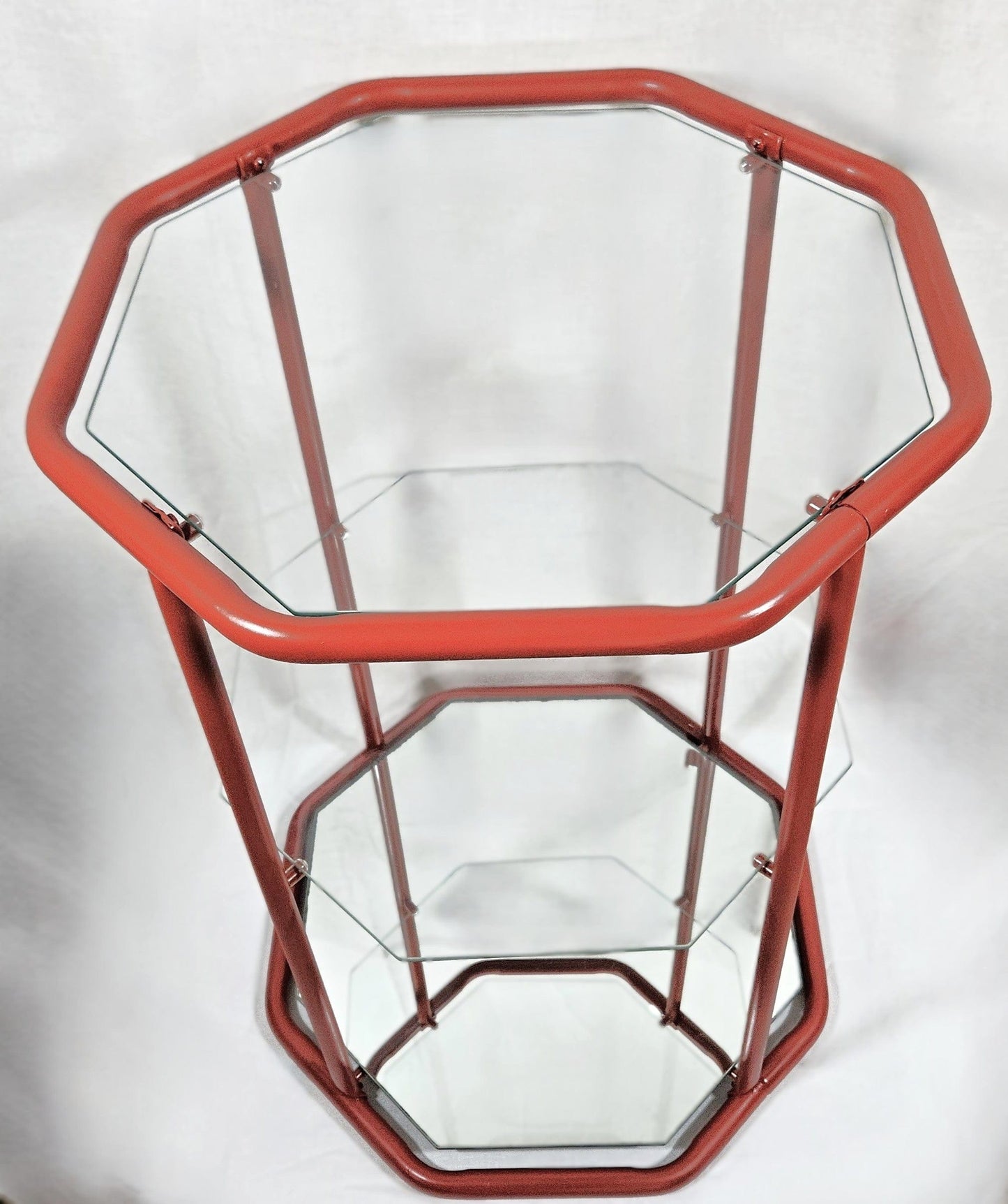 MCM Etagere Shelf Home Decor MCM Brass Glass Mirror 3 Tier Etagere