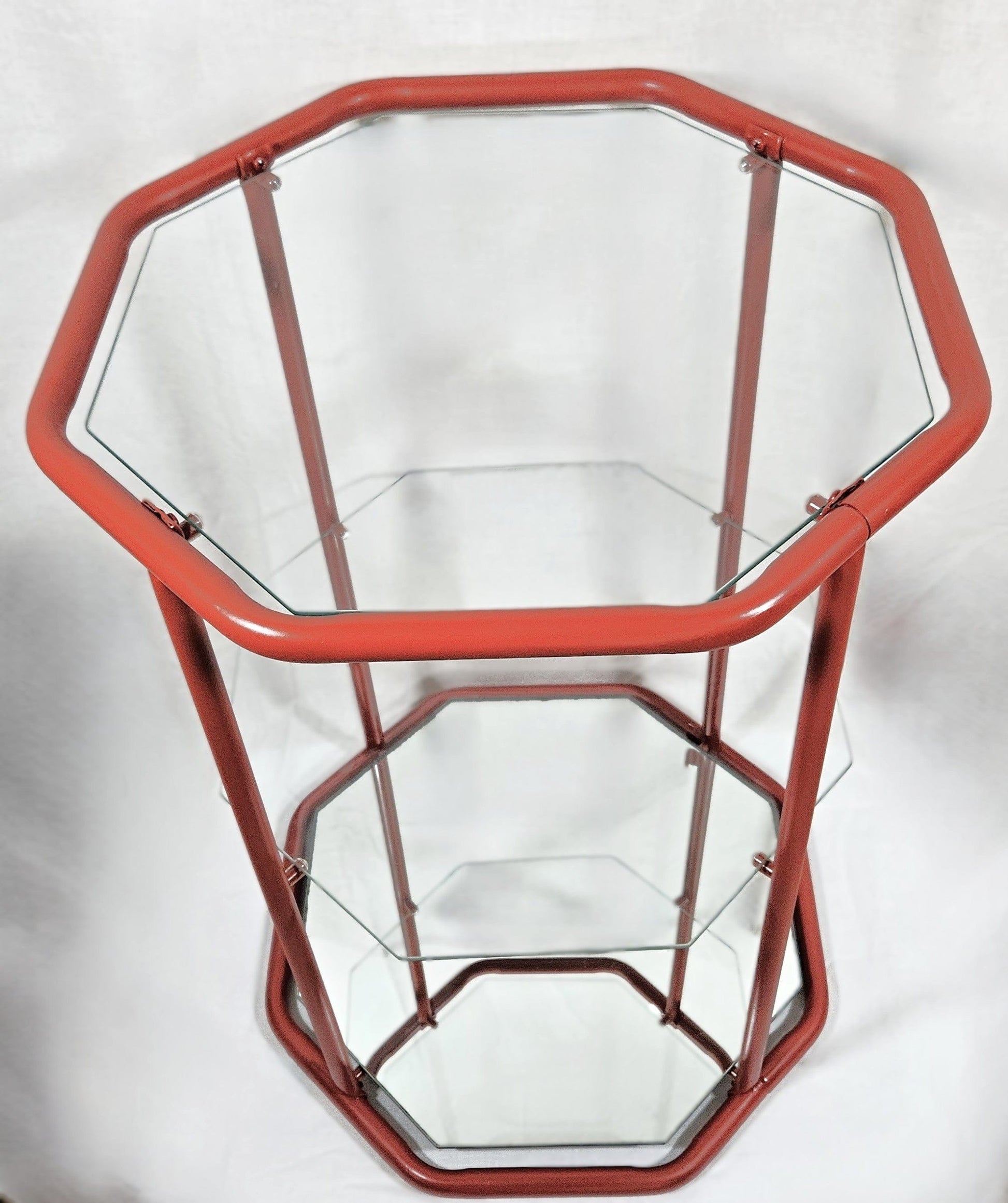MCM Etagere Shelf Home Decor MCM Brass Glass Mirror 3 Tier Etagere