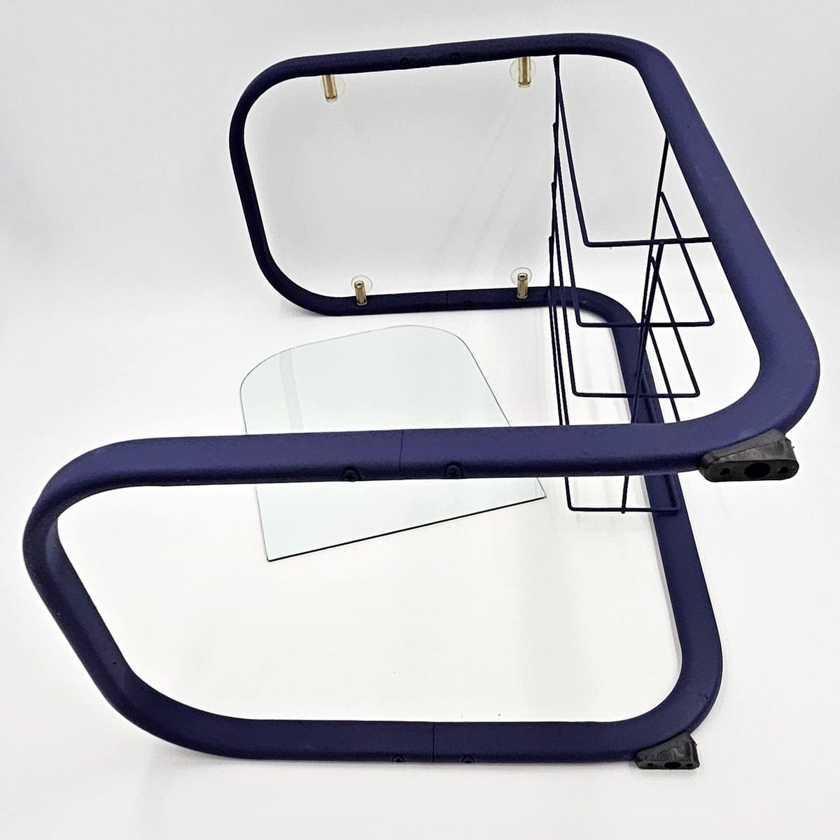 Refurbished Enameled Brass and Glass Magazine Rack Accent Side Table 1960s, view 10 of 10