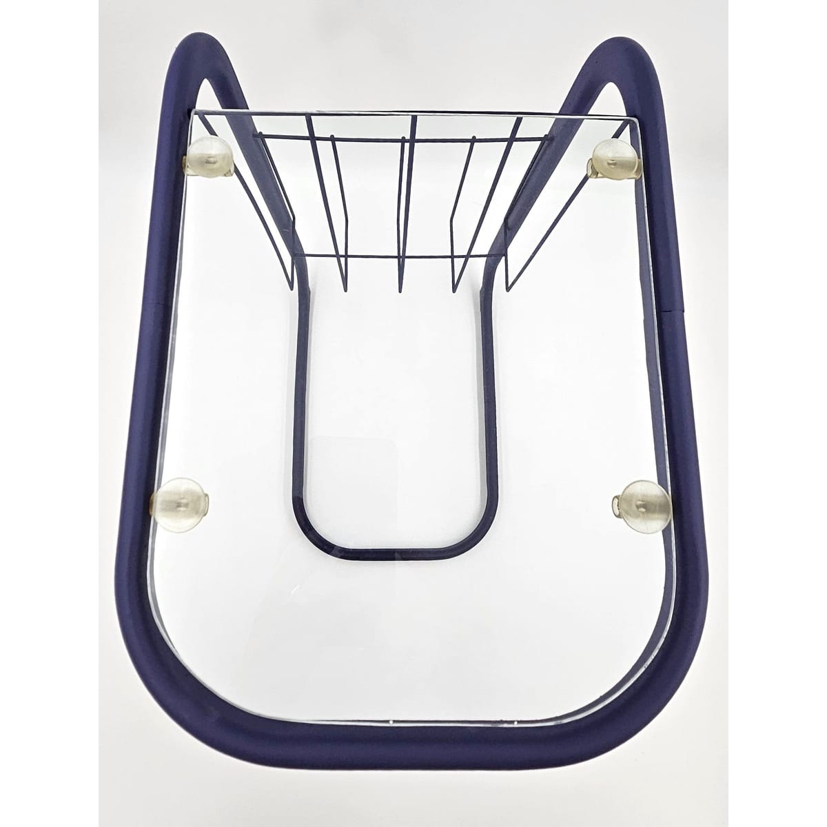 Refurbished Enameled Brass and Glass Magazine Rack Accent Side Table 1960s, view 7 of 10