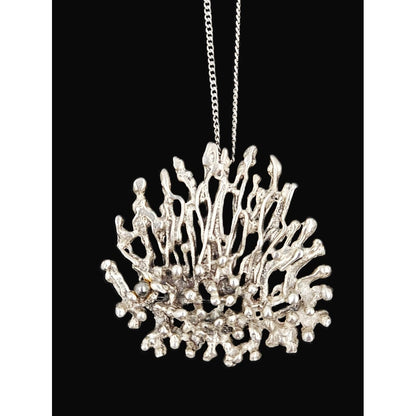 MCM Sterling Artisan Brooch Jewelry 925 Silver Abstract Brutalist 3D Pin/Pendant Necklace