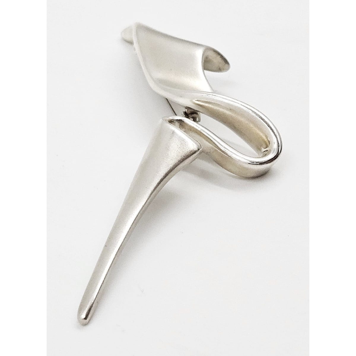 MCM Sterling Artisan Brooch Jewelry 925 Silver Abstract Mod Brooch 4"L 17.2g