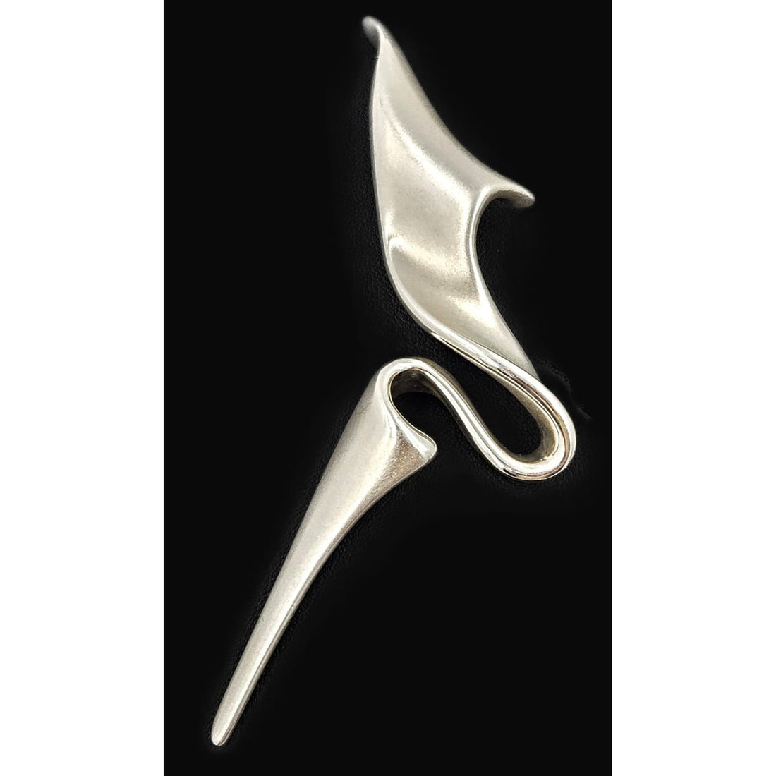 MCM Sterling Artisan Brooch Jewelry 925 Silver Abstract Mod Brooch 4"L 17.2g
