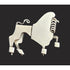 Vintage sterling silver abstract modernist Constructivism Bull Taurus Brooch Pin, view 1 of 8