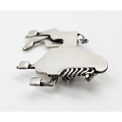 Vintage sterling silver abstract modernist Constructivism Bull Taurus Brooch Pin, view 5 of 8