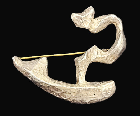 MCM Sterling Artisan Brooch Jewelry 925 Silver Abstract Modernist 3D Brooch
