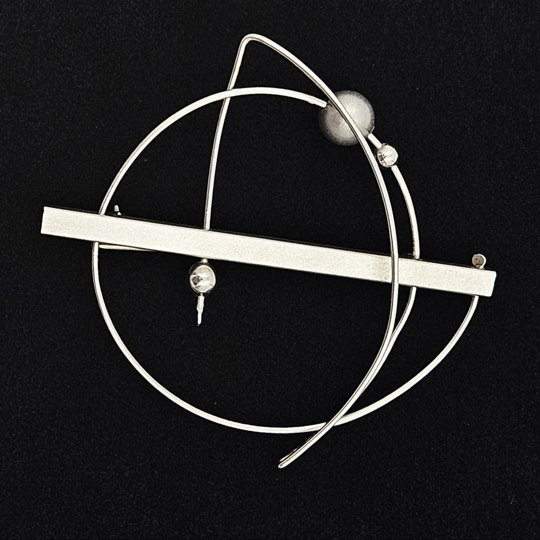 MCM Sterling Artisan Brooch Jewelry Artisan Sterling Abstract Modernist Kinetic Brooch