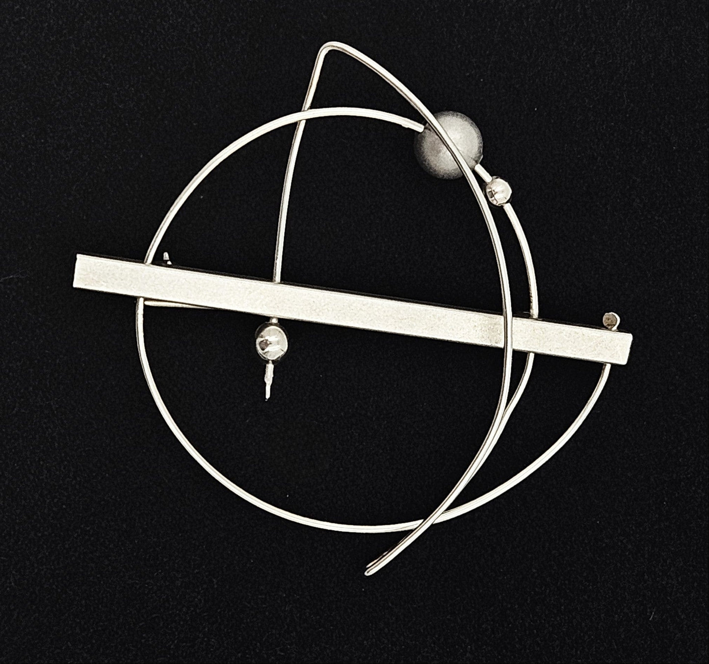 MCM Sterling Artisan Brooch Jewelry Artisan Sterling Abstract Modernist Kinetic Brooch