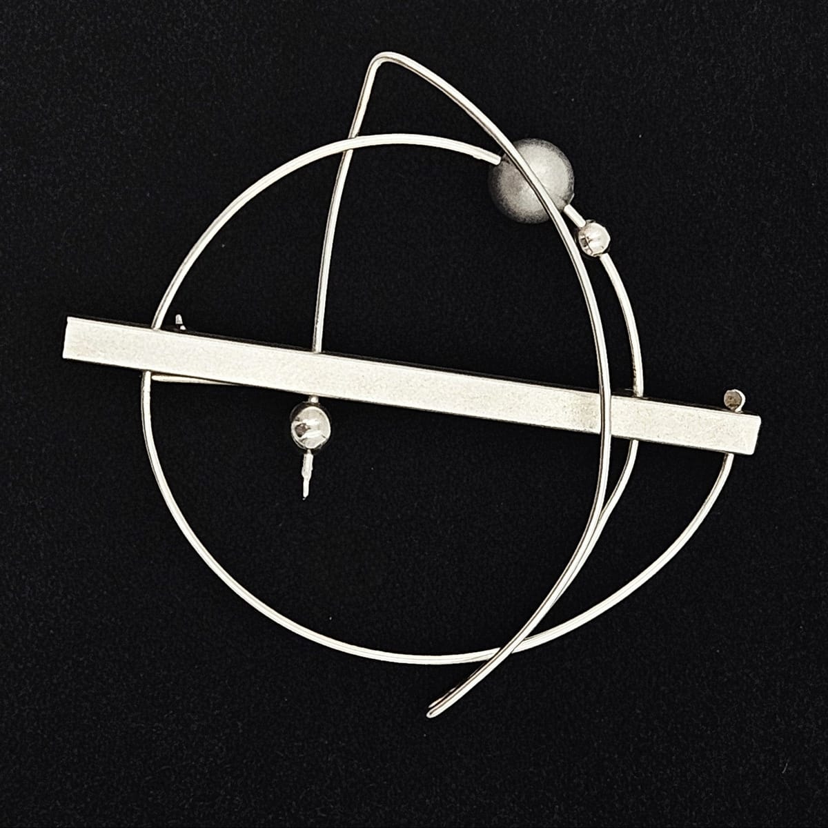 MCM Sterling Artisan Brooch Jewelry Artisan Sterling Abstract Modernist Kinetic Brooch