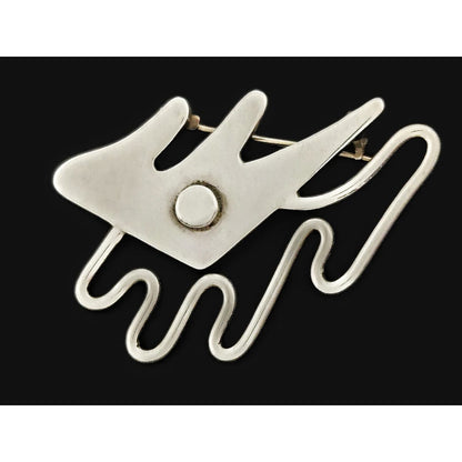MCM Sterling Artisan Brooch Jewelry MCM Sterling Silver Brooch w/ Ornate Design - 9.7 g Biomorphic