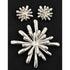 MFA Jewelry MFA Modernist Sterling Starburst Flower Brooch Earrings Set