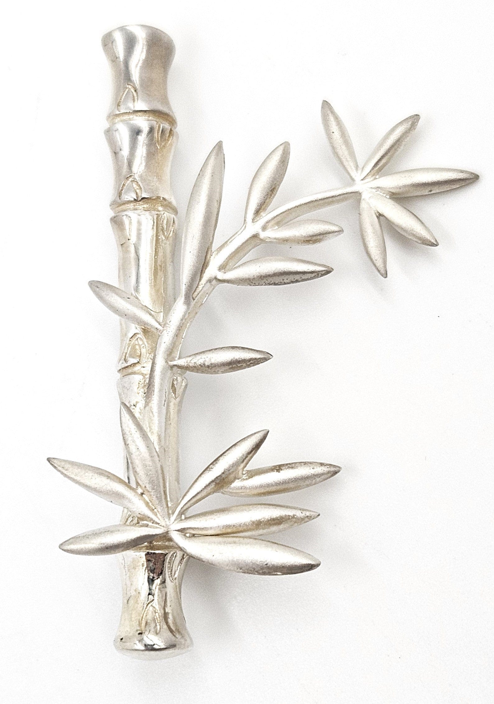 MFA USA Jewelry Vintage MMA Modernist Sterling Silver Bamboo Stalk and Leaves Brooch