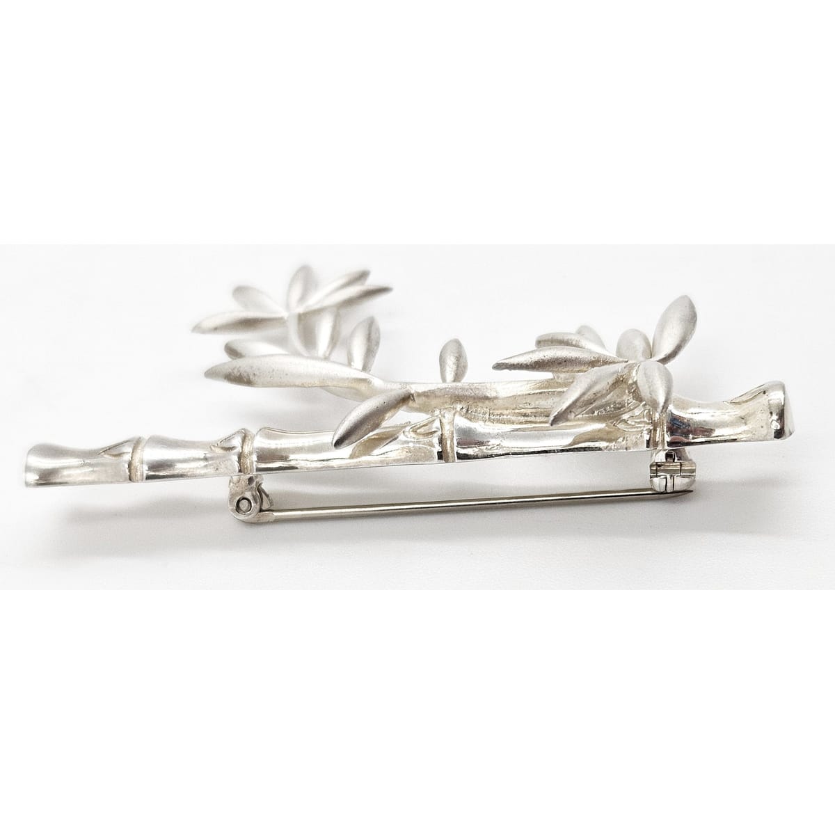 MFA USA Jewelry Vintage MMA Modernist Sterling Silver Bamboo Stalk and Leaves Brooch
