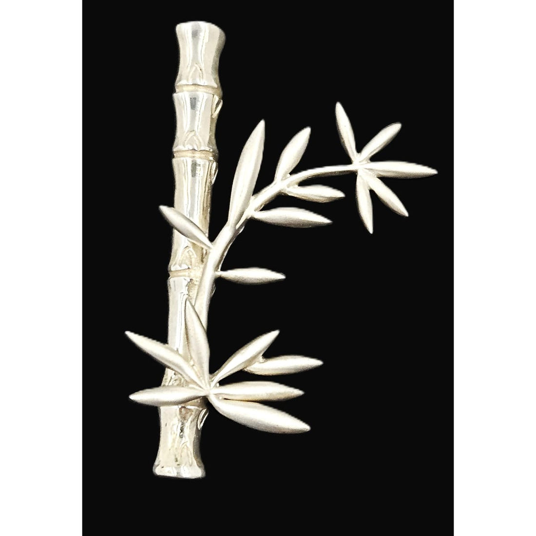 MFA USA Jewelry Vintage MMA Modernist Sterling Silver Bamboo Stalk and Leaves Brooch