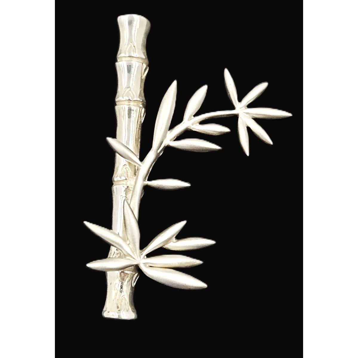 MFA USA Jewelry Vintage MMA Modernist Sterling Silver Bamboo Stalk and Leaves Brooch