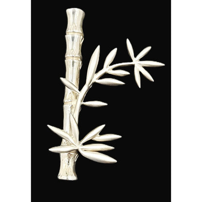 MFA USA Jewelry Vintage MMA Modernist Sterling Silver Bamboo Stalk and Leaves Brooch