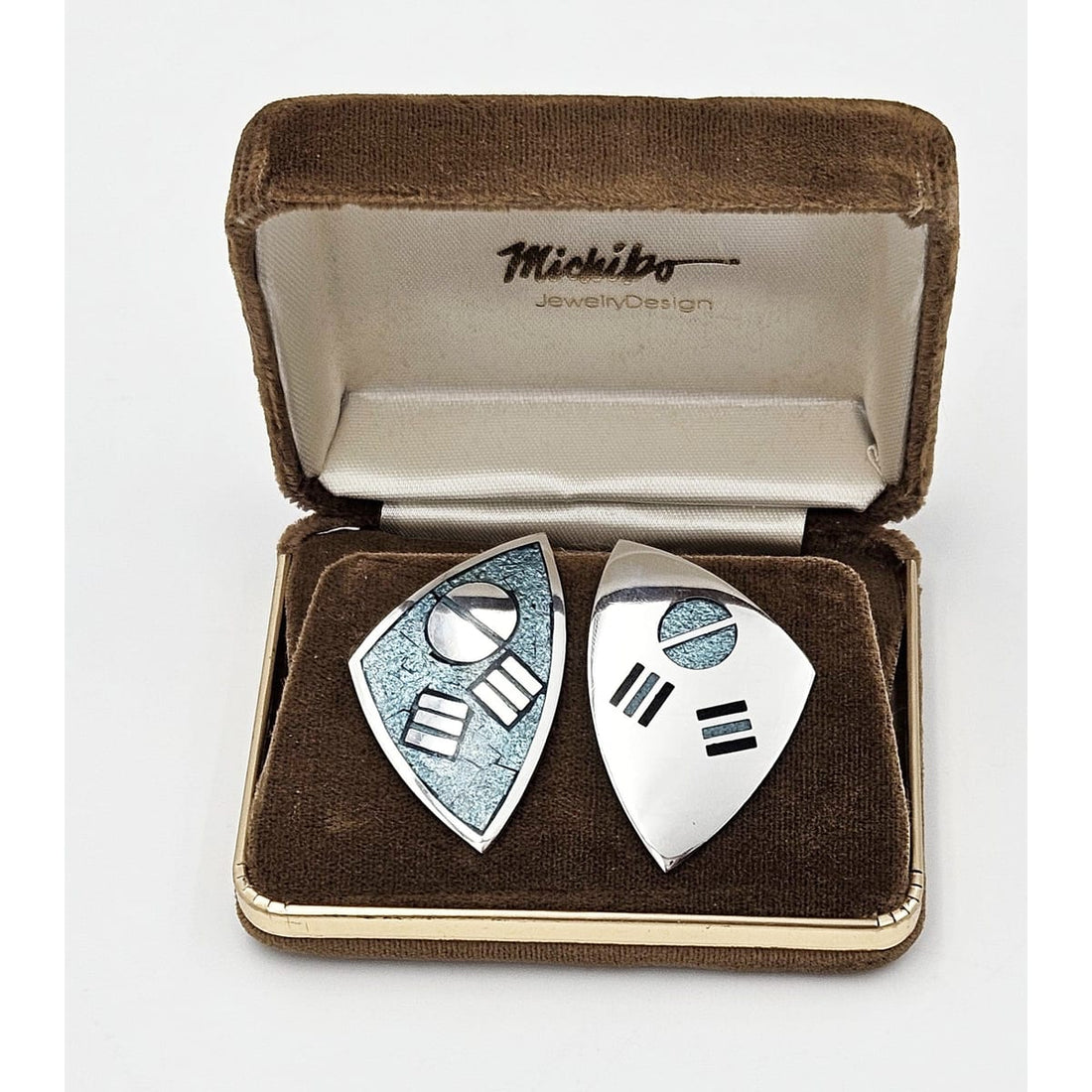 Michiko Jewelry Design Jewelry Carol Matsumoto Michiko JewelryDesign Sterling 14k Gold Modernist Earrings 90s