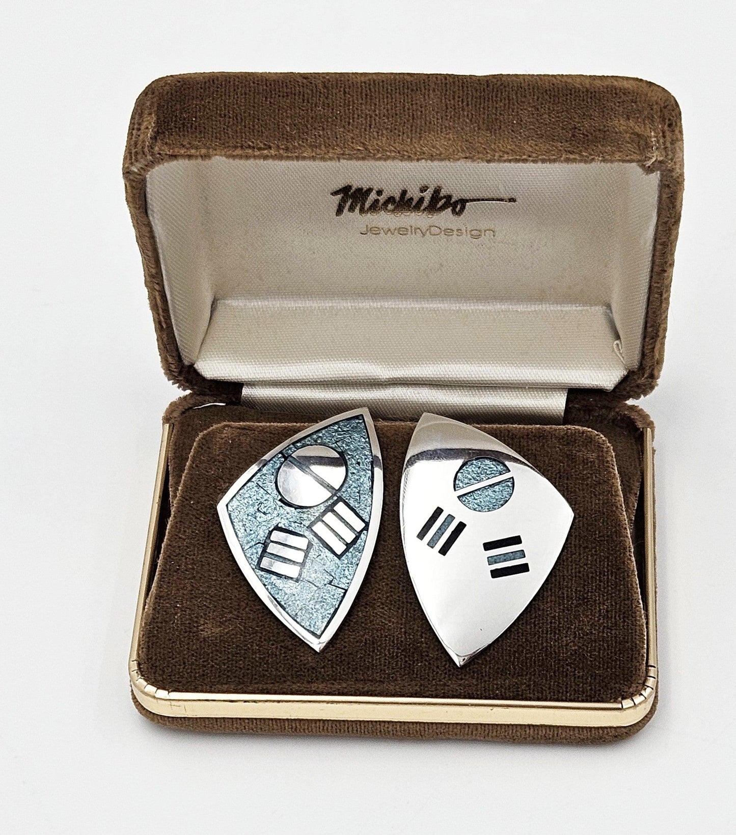 Michiko Jewelry Design Jewelry Carol Matsumoto Michiko JewelryDesign Sterling 14k Gold Modernist Earrings 90s